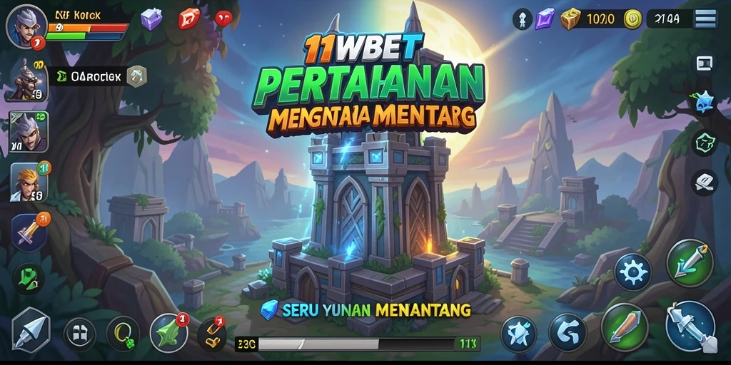 Tangkapan layar utama 11WBET menampilkan aksi seru dalam permainan Tower Defense.