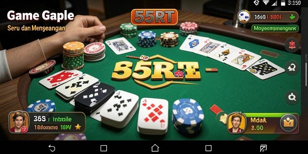 Screenshot 55RT menampilkan gameplay Gaple yang seru.