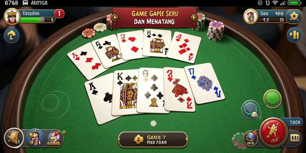 Tampilan gameplay seru dalam permainan Gaple 8768.