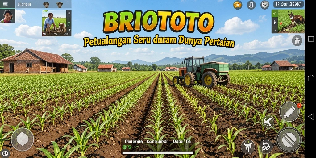 Tampilan gameplay <strong>BRIOTOTO</strong> yang menawan dengan grafik pertanian yang indah.