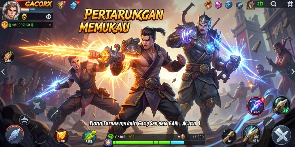 Screenshot GACORX yang menampilkan aksi pertarungan seru.