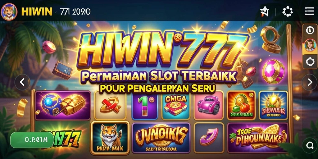 Tampilan gameplay seru HIWIN777 dalam permainan Slot.