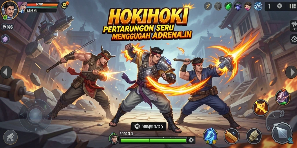 Tampilan gameplay HOKIHOKI yang penuh aksi dan ketegangan.