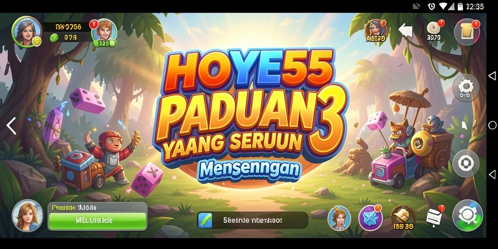 Gameplay seru HOYE55 dengan tantangan Match-3 yang menarik.