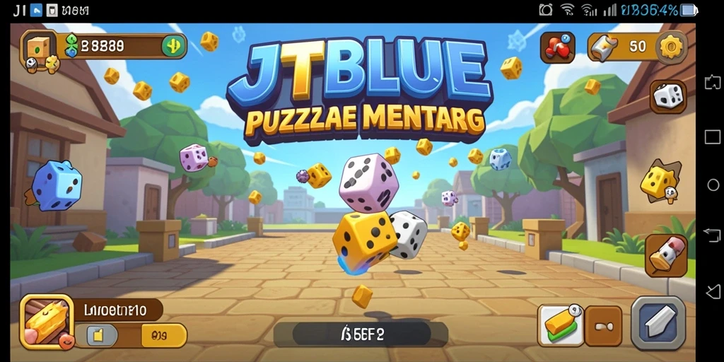 Tampilan gameplay seru dalam JTBLUE, penuh tantangan puzzle menarik.