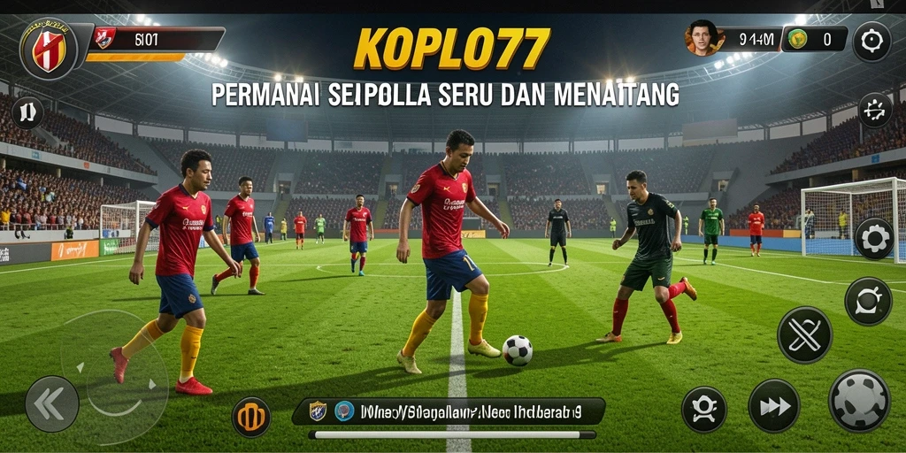 Tampilan gameplay KOPLO77 dengan aksi sepak bola yang menegangkan.