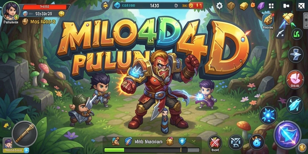 Screenshot gameplay epik dari MILO4D, menampilkan pertempuran yang seru.