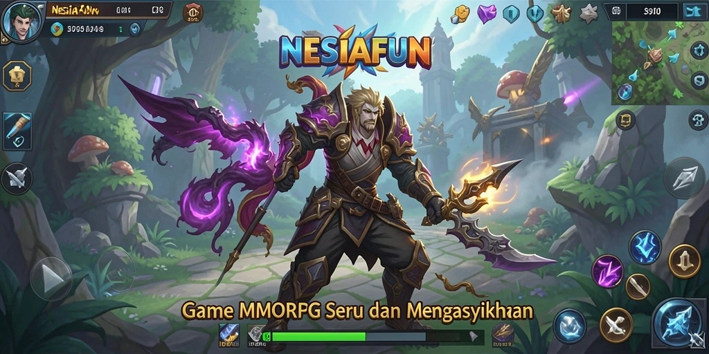 Tangkapan layar gameplay seru dari NESIAFUN yang menunjukkan aksi pertarungan.