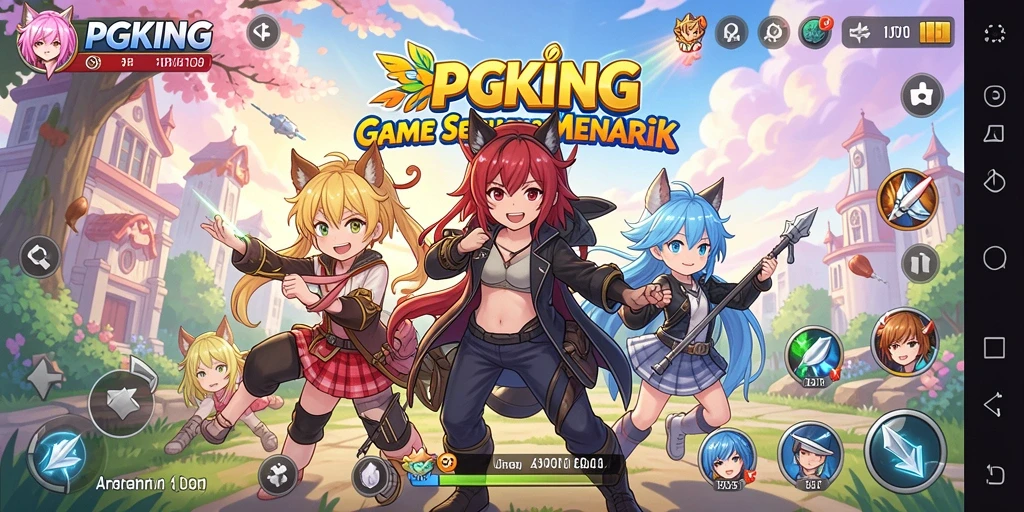 Tangkapan layar PGKING menampilkan aksi karakter anime yang luar biasa.