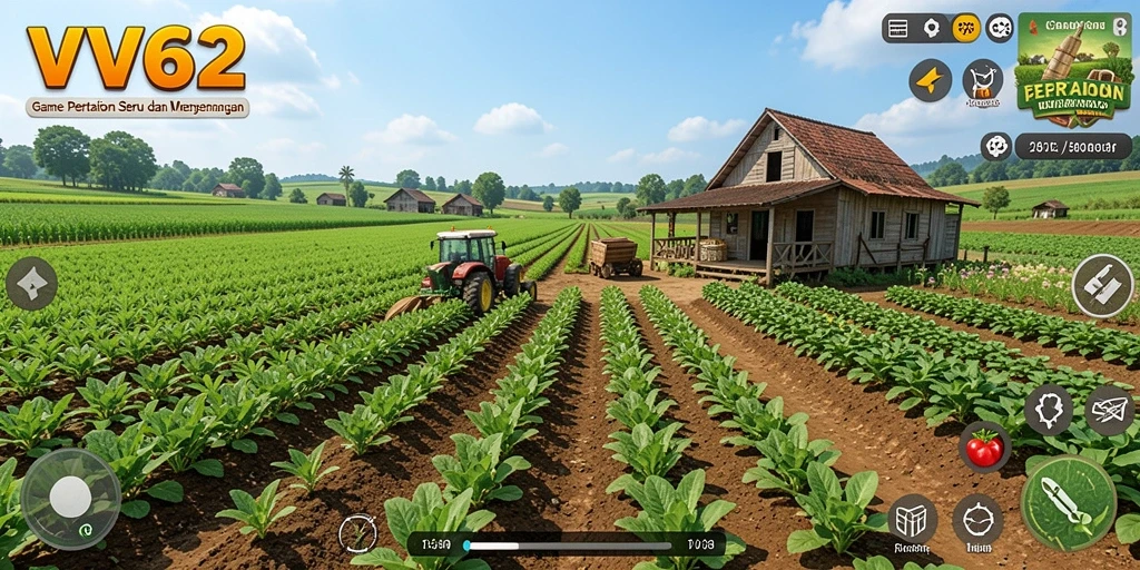 Gameplay menarik dalam bertani dan memanen hasil tanaman.